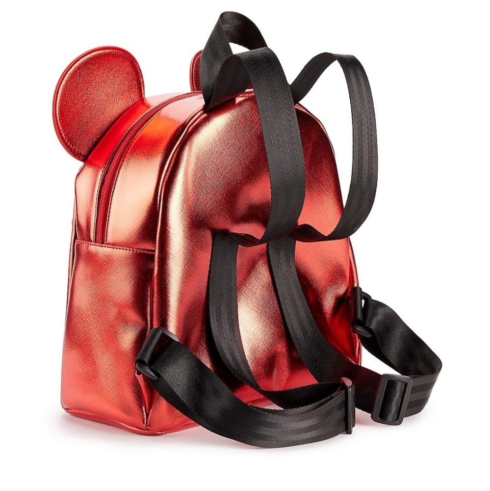 NWT! Disney Minnie Mouse Metallic Red mini Backpack Shimmer purse - Picture 3 of 4